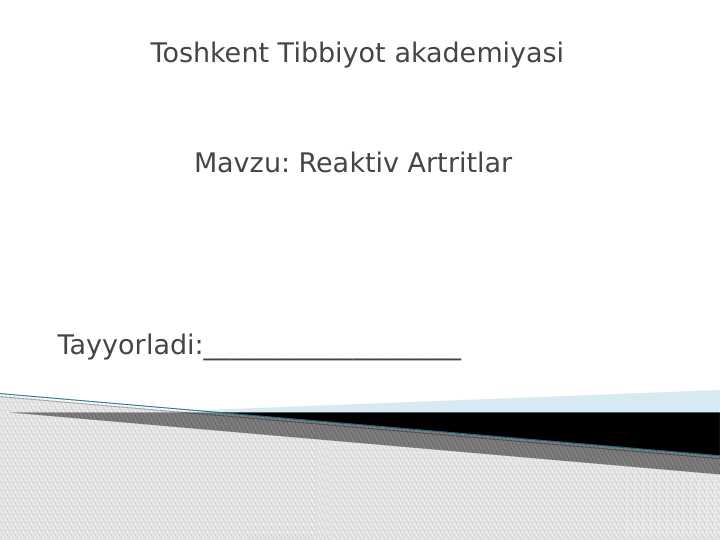 Reaktiv artrit