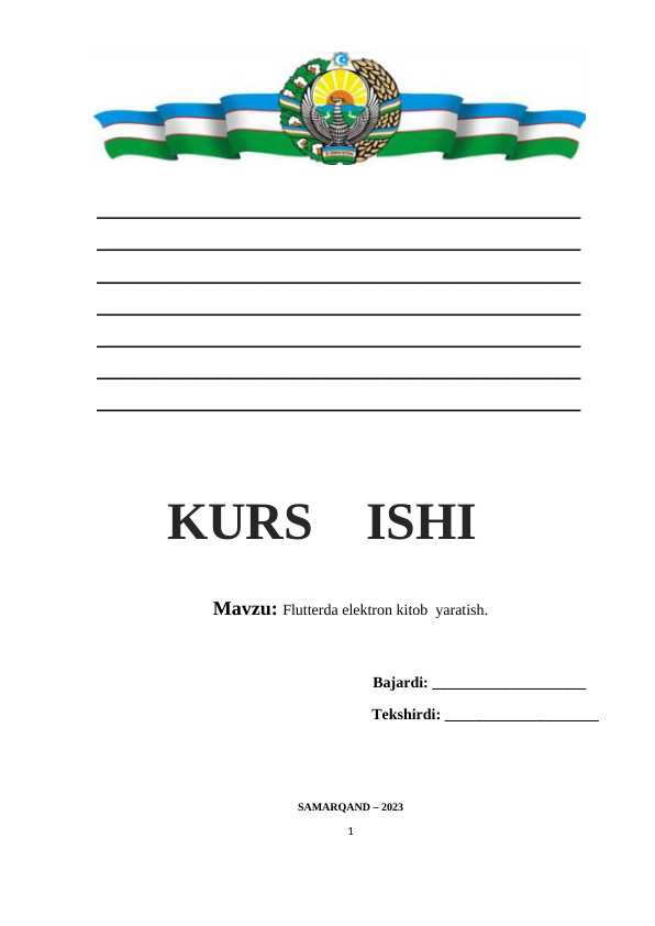 Flutterda elektron kitob yaratish