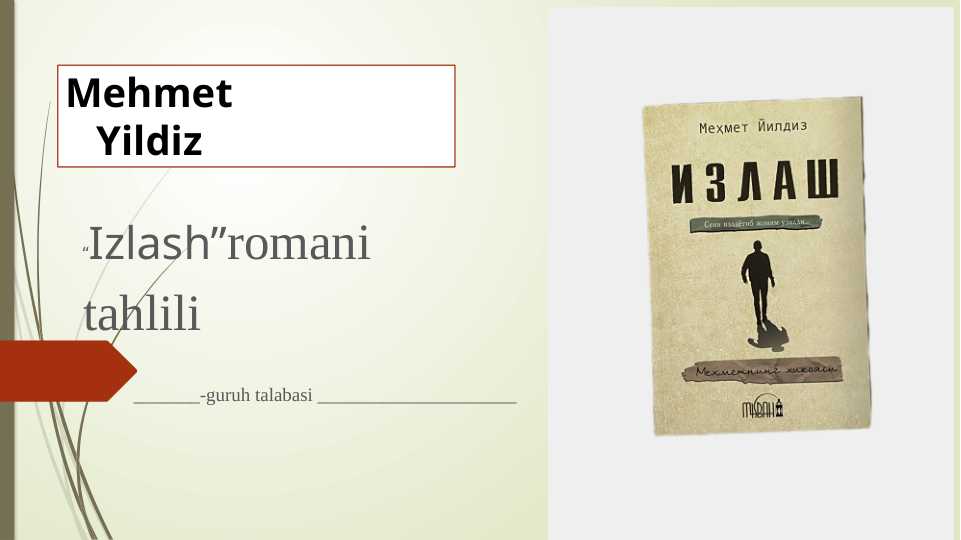 Mehmet   Yildiz Izlash asati taxlili