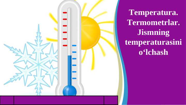 Temperatura. Termometrlar. Jismning temperaturasini o‘lchash
