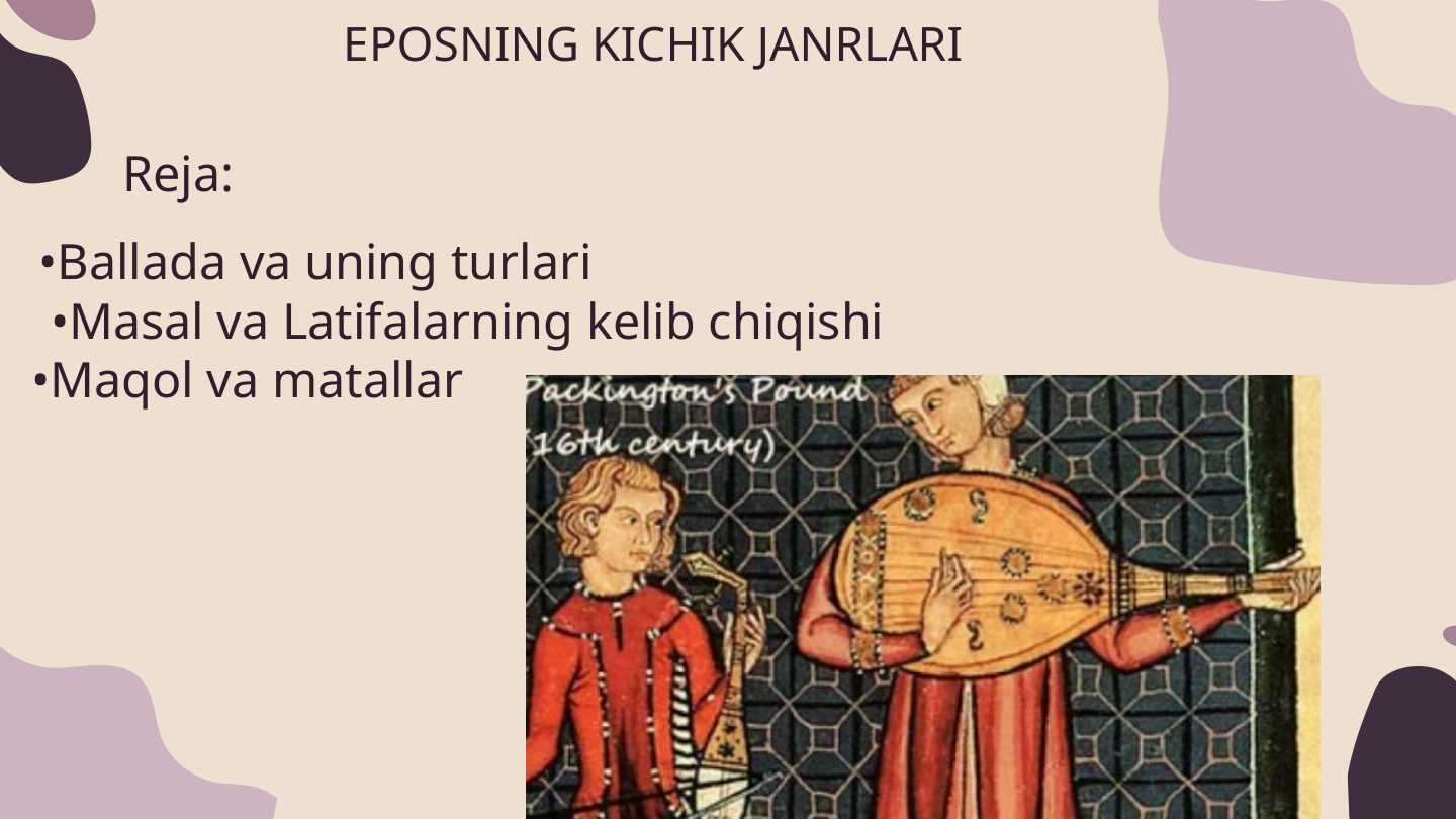 EPOSNING KICHIK JANRLARI