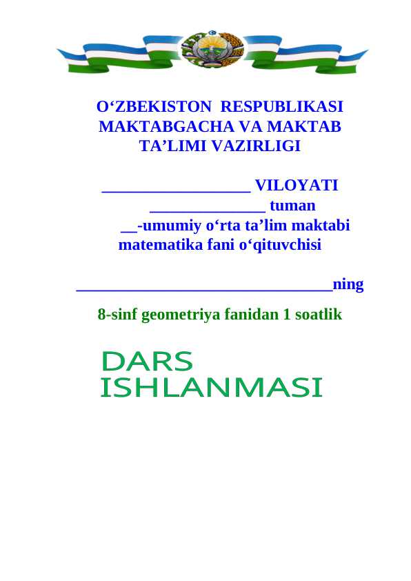 8_sinf_geometriya Asosiy_trigonometrik_ayniyatlar_va_uning_natijalari Dars ishlanma