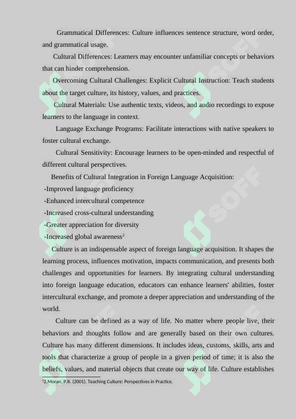 The importance of culture in language learning and teaching