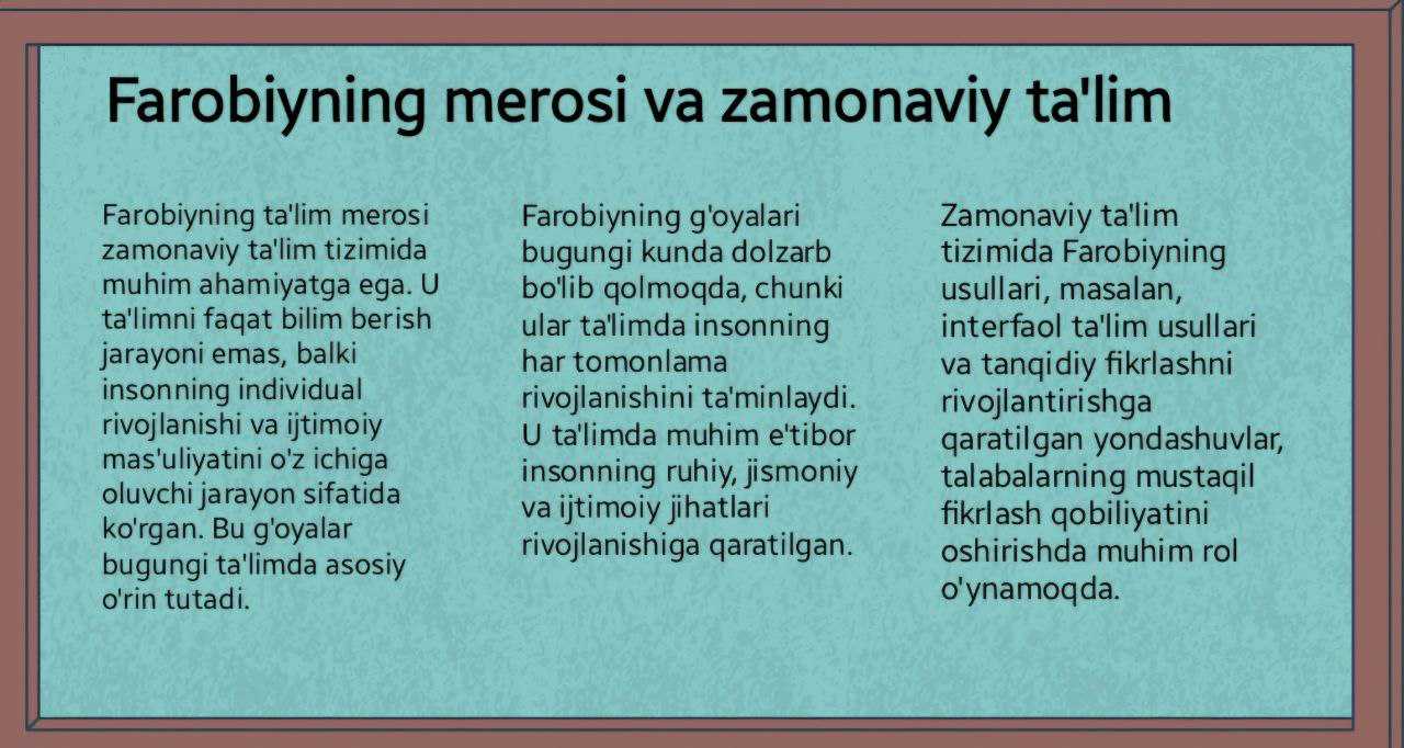 Abu Nasr Farobiyning pedogogik g'oyalari