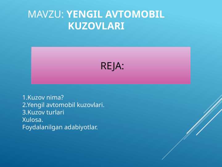 YENGIL AVTOMOBIL KUZOVLARI