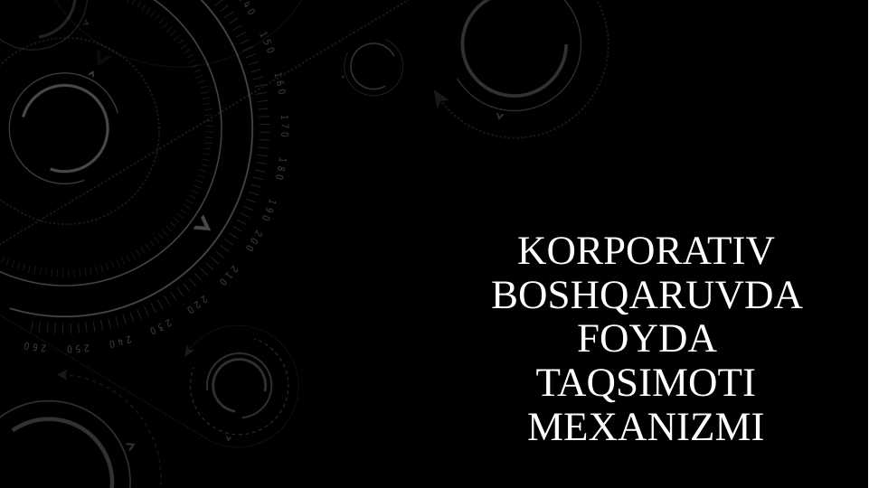 Korporativ boshqaruvda foyda taqsimoti mexanizmi