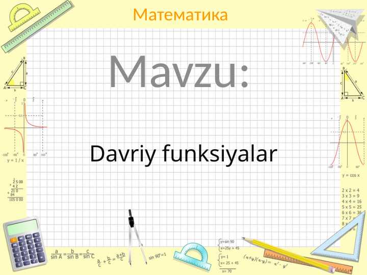 davriy funksiyalar