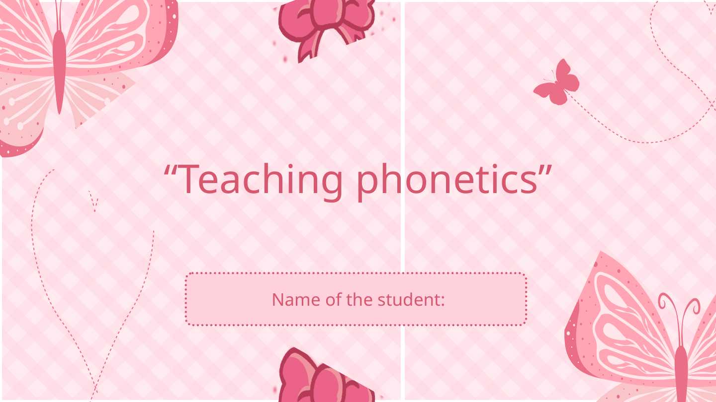 Teaching phonetics