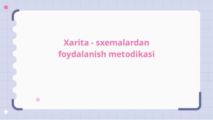 Xarita - sxemalardan foydalanish metodikasi