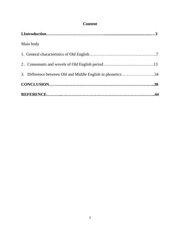 Classification of phonetics in Old English