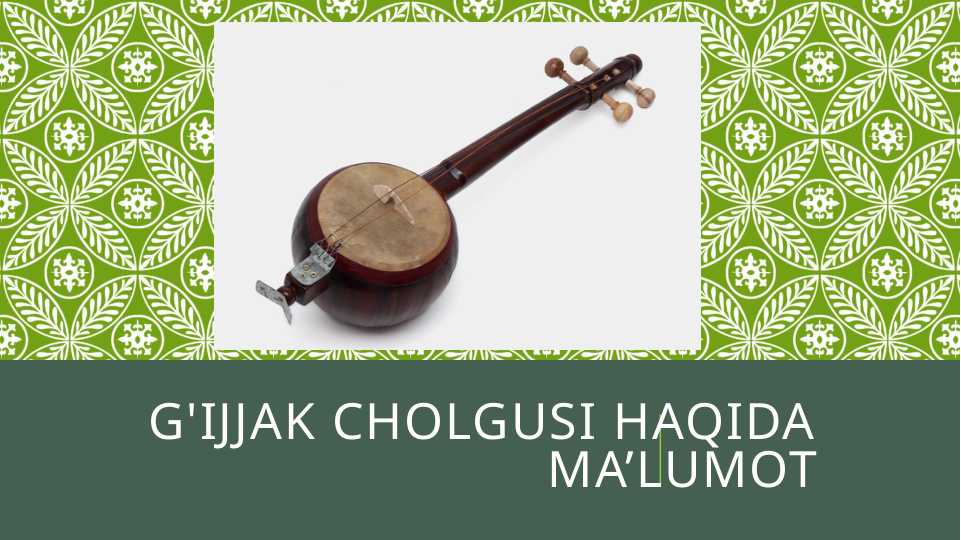 G'ijjak cholgusi haqida ma’lumot