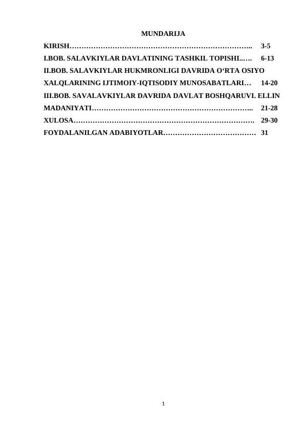 Oʻrta osiyo xalqlari salavkiylar hukumronligi davrida