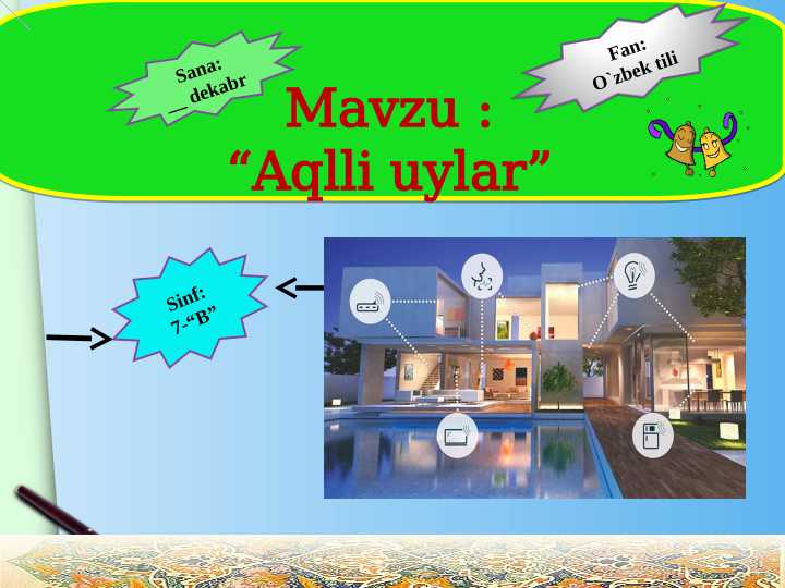 Aqlli uylar dars ishlanma