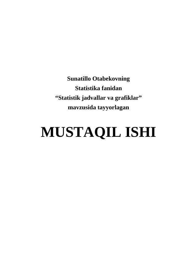 Statistik jadvallar va grafiklar