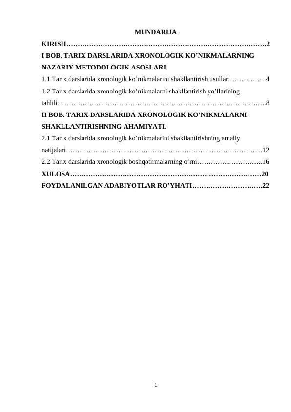 Tarix darslarida xronologik ko’nikmalar