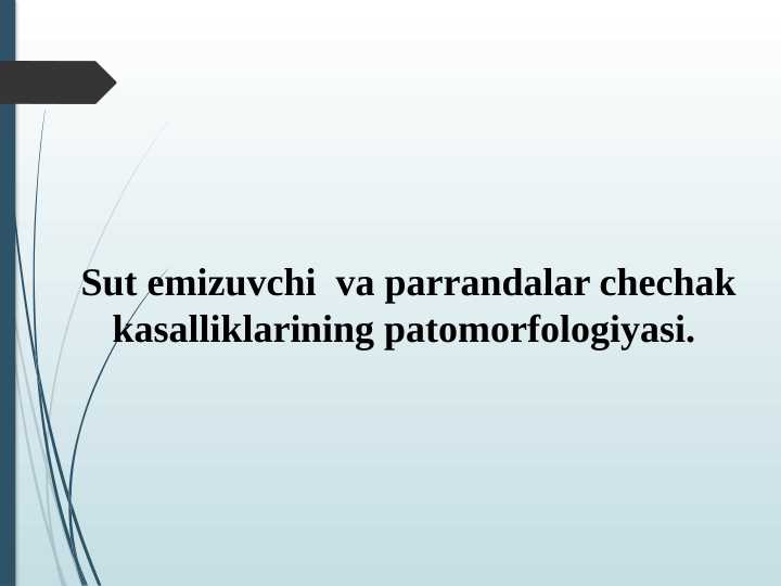 Sut emizuvchi  va parrandalar chechak kasalliklarining patomorfologiyasi.