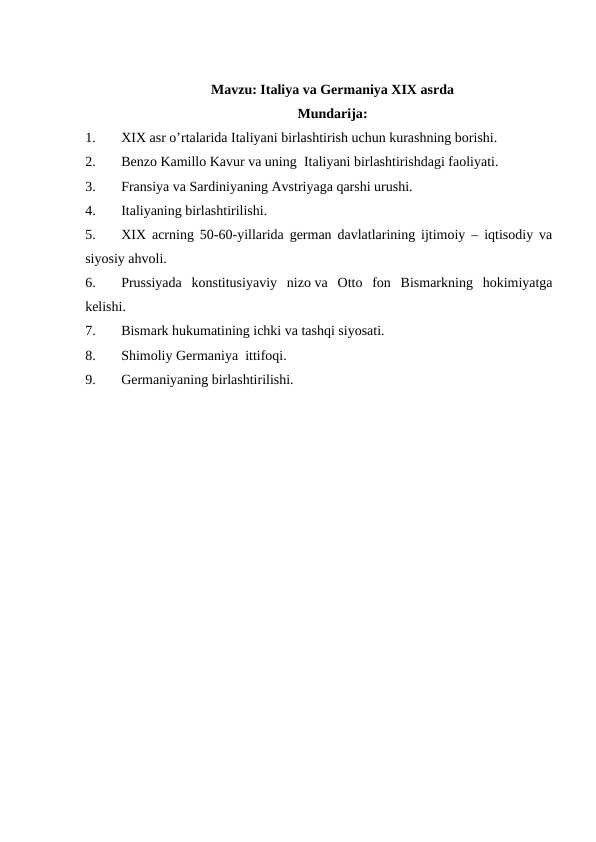 Italiya va Germaniya XIX asrda