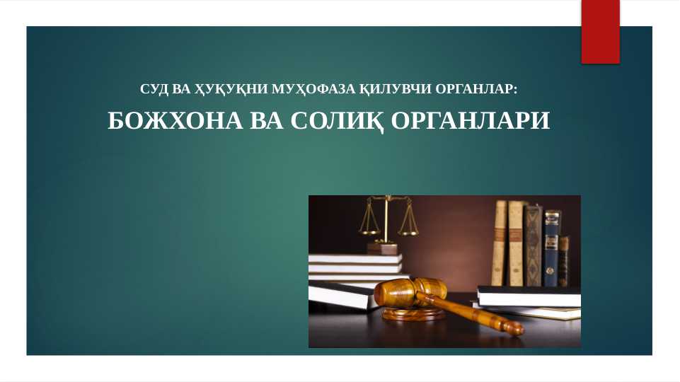 BOJXONA VA SOLIQ ORGANLARI