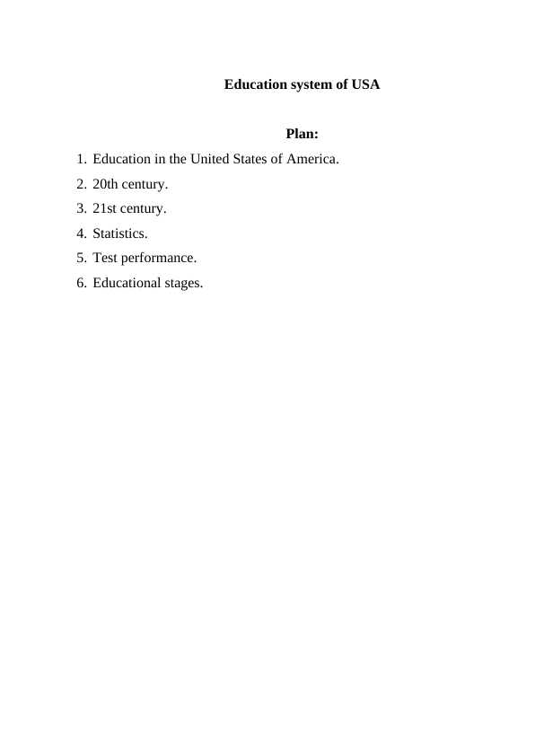 Education system of USA