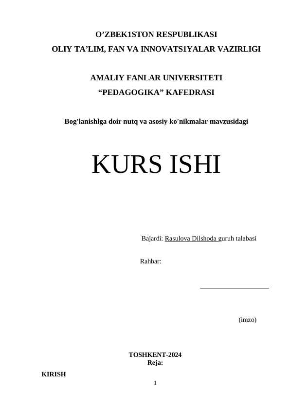 Bog'lanishlga doir nutq va asosiy ko'nikmalar