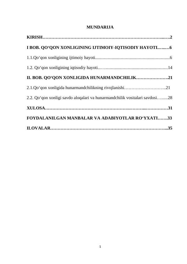 Qo‘qon xonligida hunarmandchilik taraqqiyoti