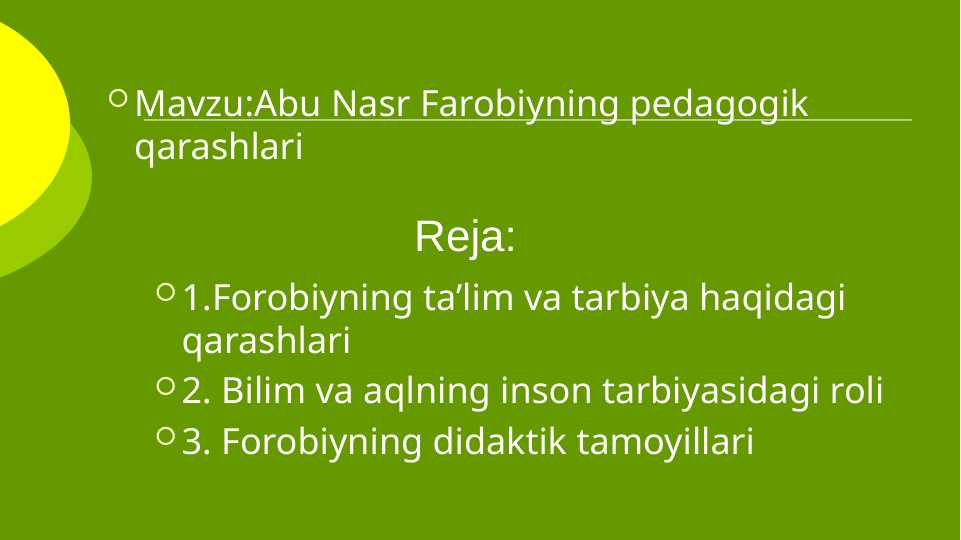 Abu Nasr Farobiyning pedagogik qarashlari