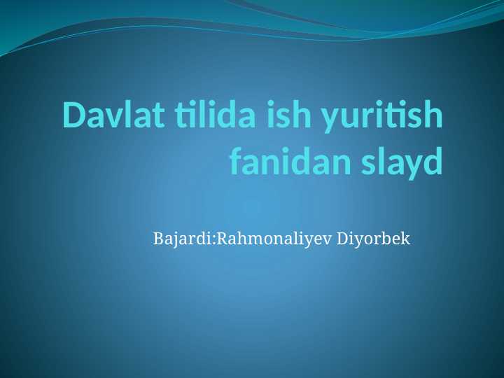 Maʼlumotnoma ,tavsiyanoma va ishonchnoma