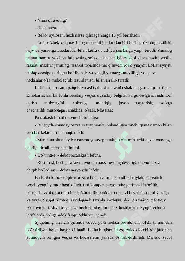 O’ZBEK XALQ OG’IZAKI IJODI , XALQ MAQOLLARI TOPISHMOQLARI QO’SHIQLARI VA XALQ DOSTONLARI