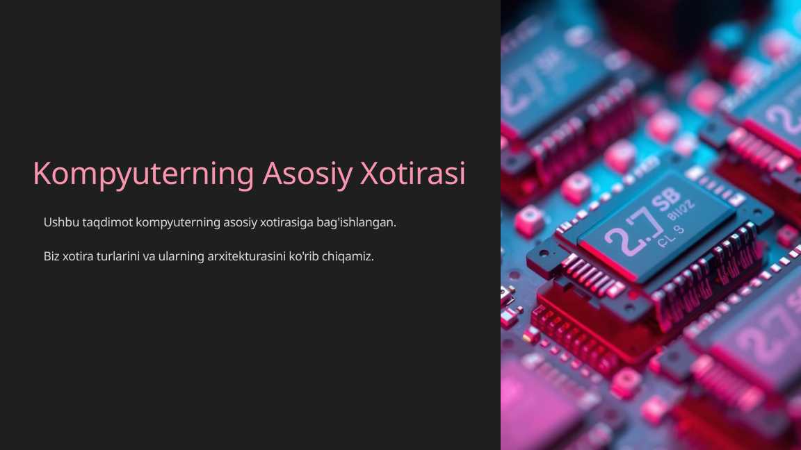 Kompyuterning Asosiy Xotirasi