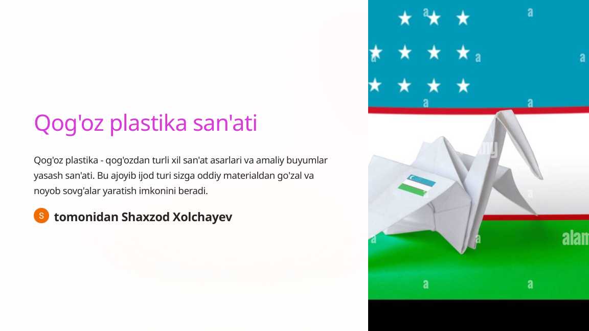 Texnologiya fanidan Qogoz plastika sanati