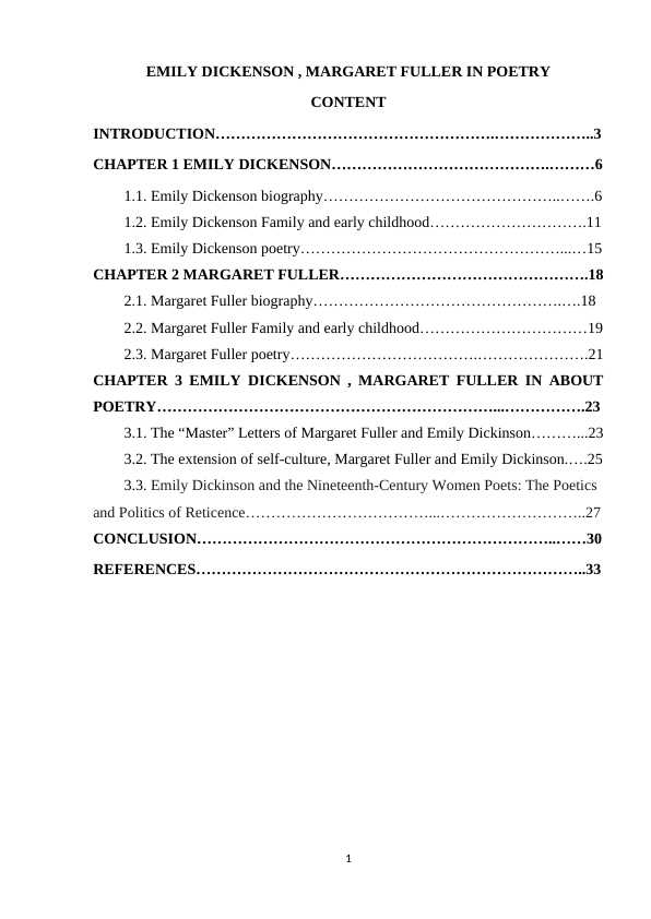 EMILY DICKENSON , MARGARET FULLER IN POETRY