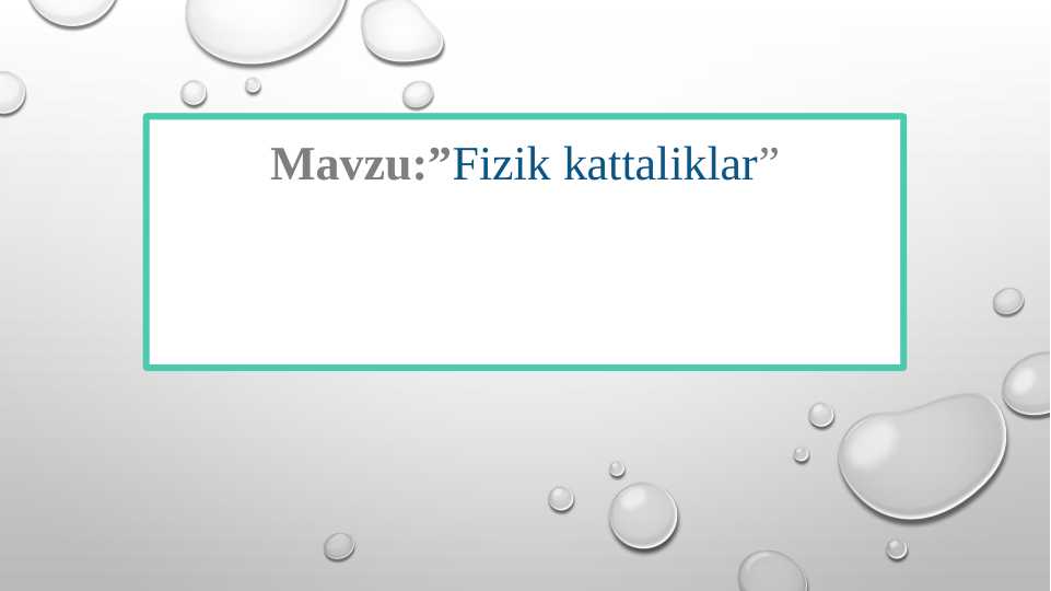 Fizik kattaliklar