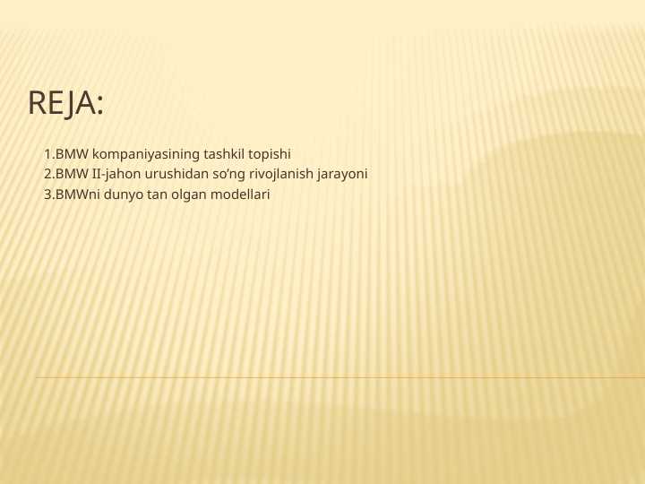 BMW kompaniyasining marketingi