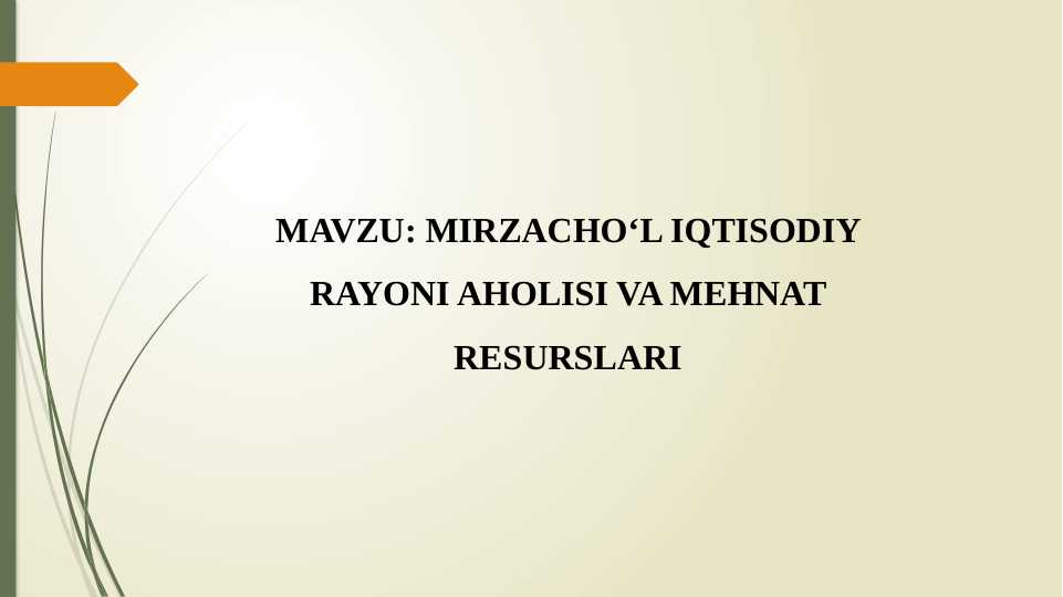 MIRZACHO‘L IQTISODIY RAYONI AHOLISI VA MEHNAT RESURSLARI - МИРЗАЧЎЛ ИҚТИСОДИЙ РАЙОНИ АҲОЛИСИ ВА МЕҲНАТ РЕСУРСЛАРИ.
