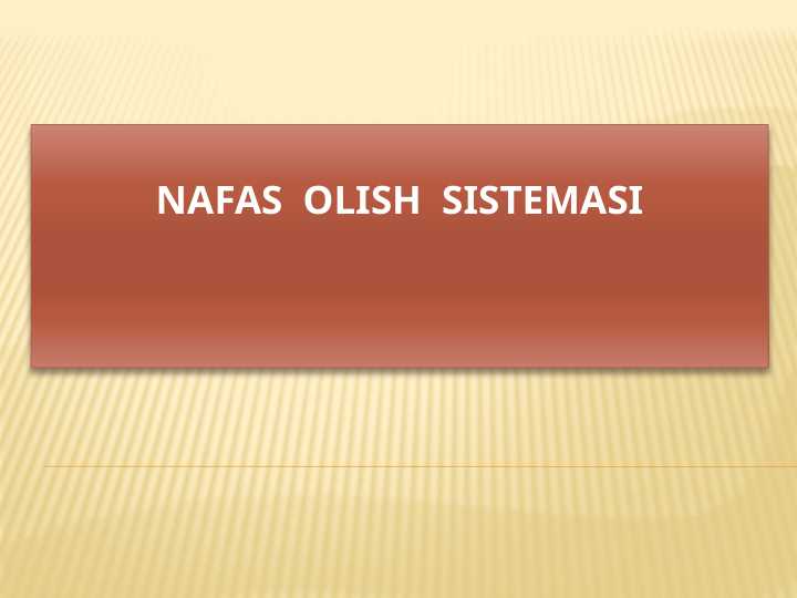 Nafas olish sistemasi
