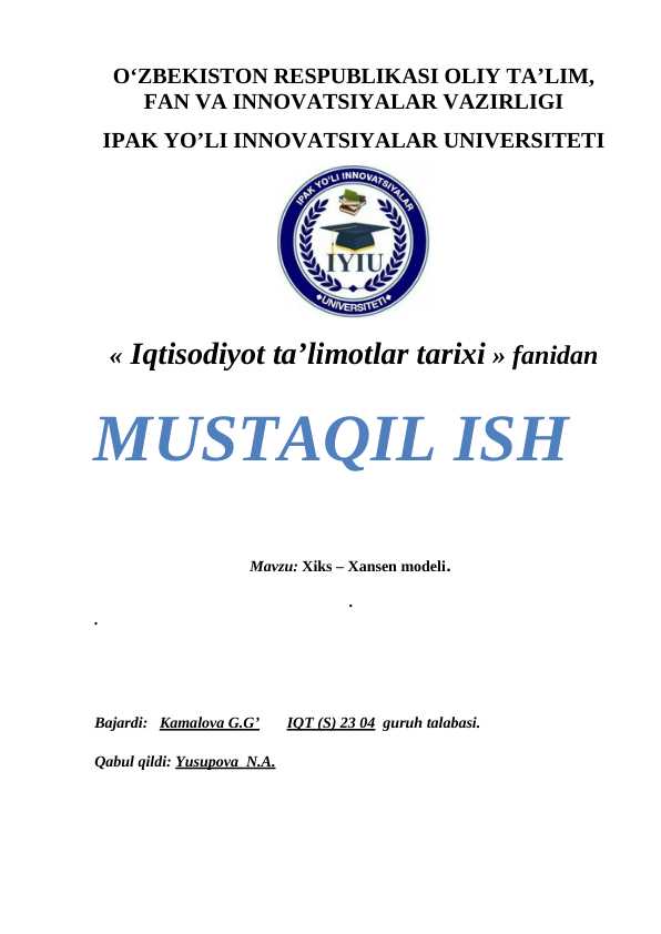 Xiks – Xansen modeli.