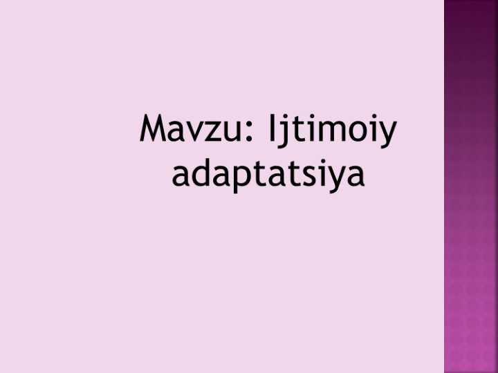 Ijtimoiy adaptatsiya