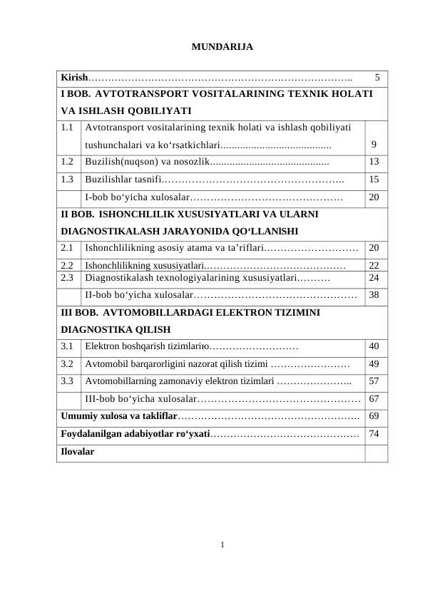 AVTOMOBILLARNI ELEKTRON TIZIMINI DIAGNOSTIKALASH TEXNOLOGIYASINI TAKOMILLASHTIRISH