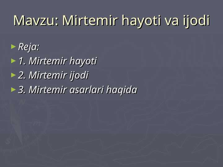 Mirtemir hayoti va ijodi
