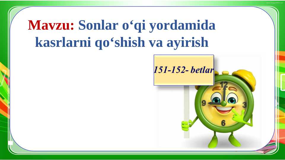 4-sinf matematika ochiq dars