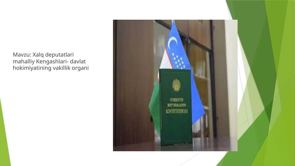 Xalq deputatlari mahalliy Kengashlari- davlat hokimiyatining vakillik organi