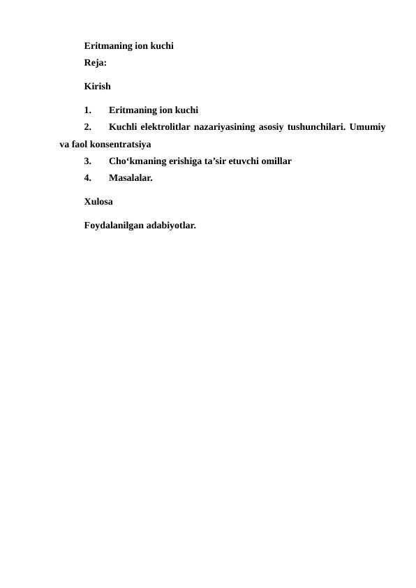 Eritmaning ion kuchi