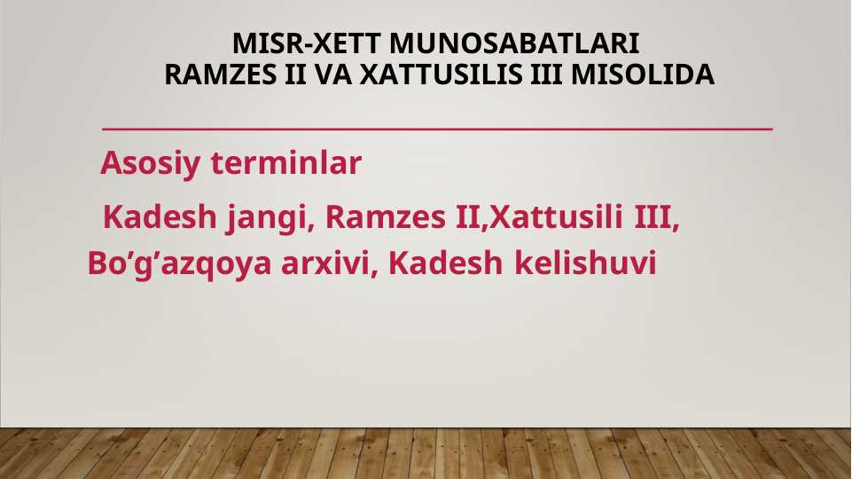 MISR-XETTMUNOSABATLARI