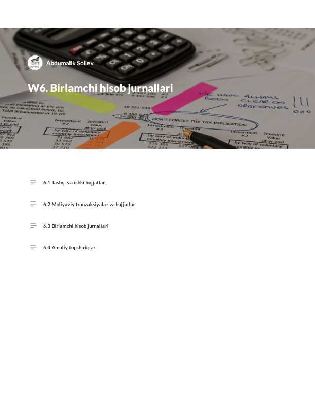 birlamchi hisob jurnallari