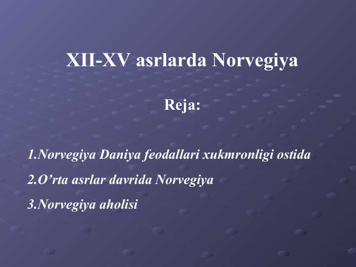 XII-XV asrlarda Norvegiya