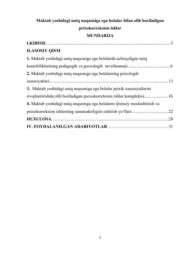 Maktab yoshidagi nutq nuqsoniga ega bolalar bilan olib boriladigon prixokorreksion ishlar
