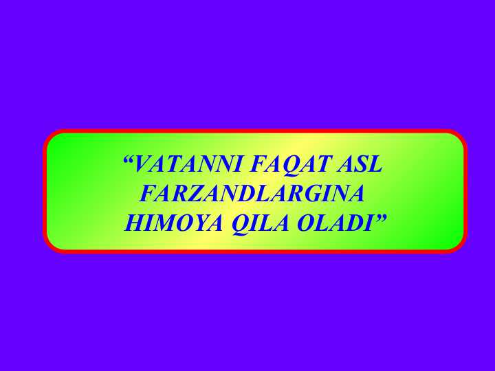VATANNI FAQAT ASL