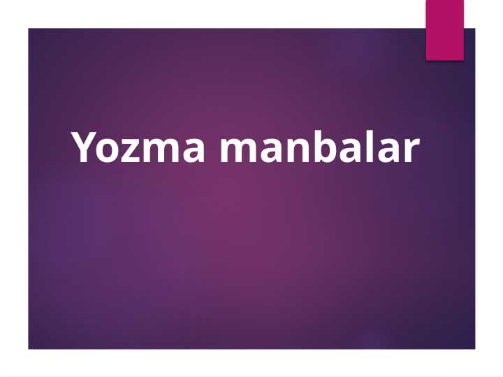 Yozma manbalar
