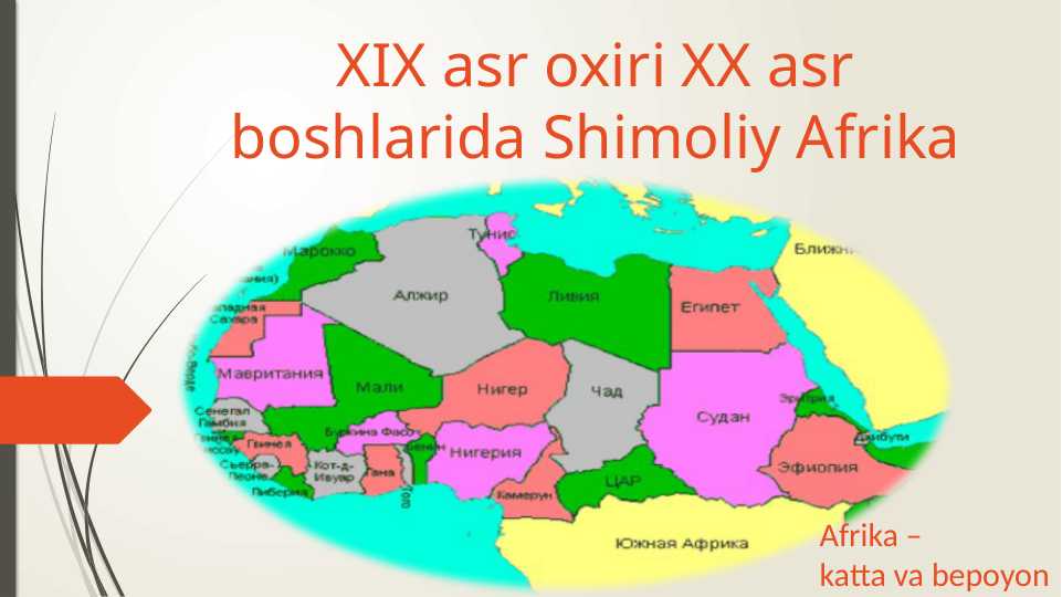 XIX asr oxiri XX asr boshlarida Shimoliy Afrika