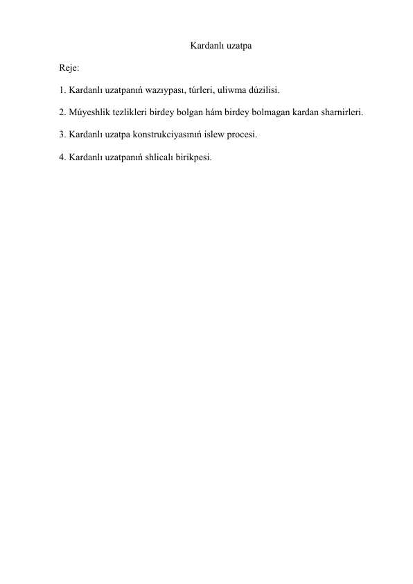 Kardanlı uzatpa